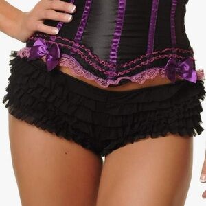 Black rumba panty ruffle booty cheeky shorts rave festival lingerie underwear